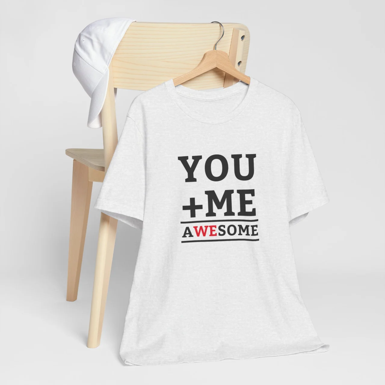 You Plus Me Equals Awesome T-Shirt - Romantic Valentine’s Day Shirt for Couples - Perfect for Anniversaries - Cute Couple Gift Shirt - Image 3