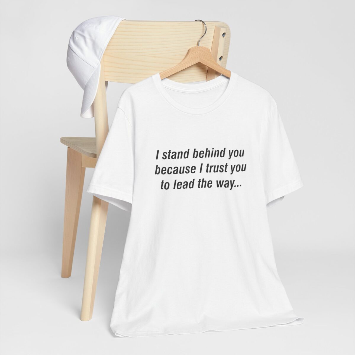 Married Couples Matching T-Shirt for Women - I Stand Behind You Because I Trust You to Lead the Way - Romantic Unisex Valentines Tee - Perfect Gift for Her