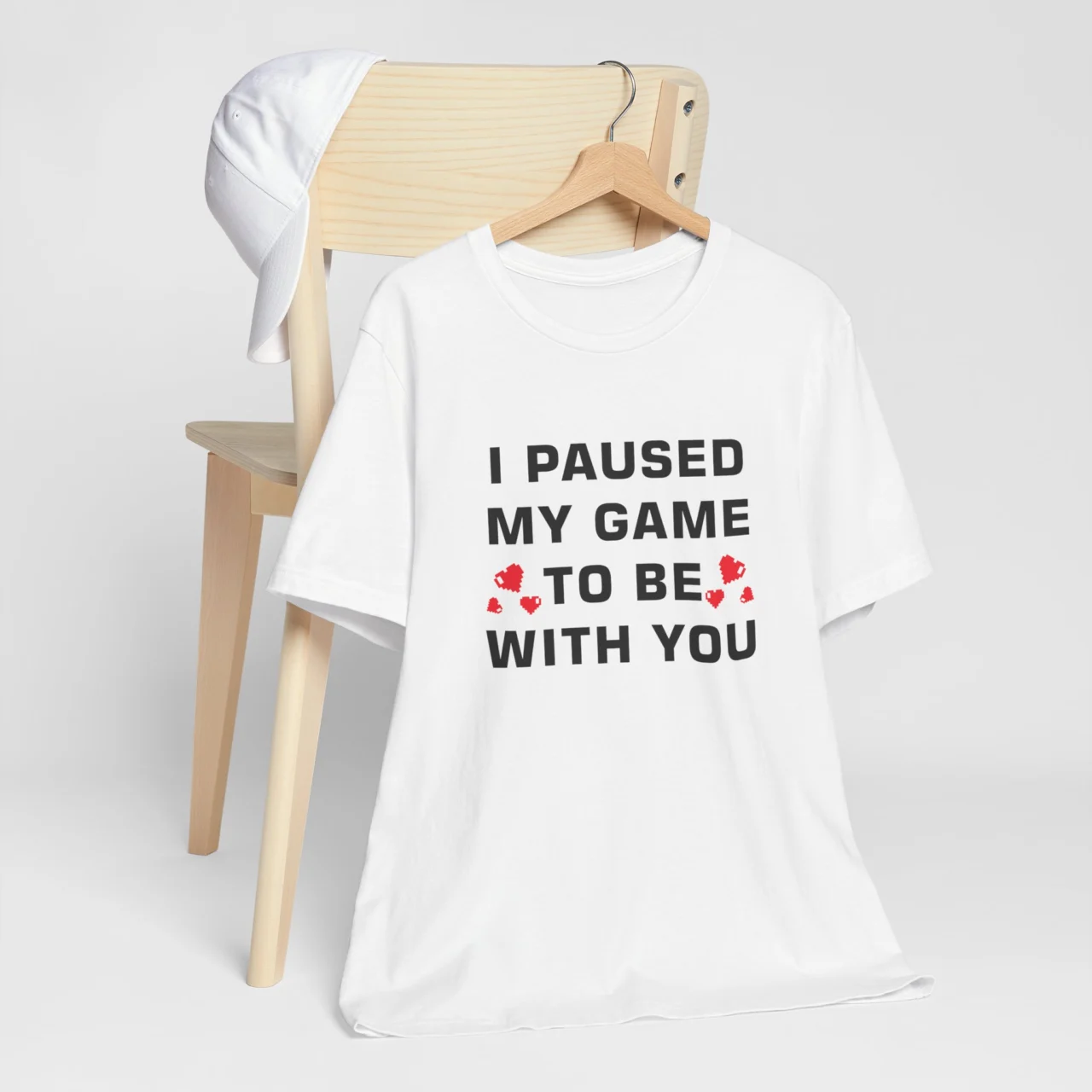 Funny Valentines Day Shirt for Gamers - I Paused My Game to Be with You T-Shirt - Unisex Gamer Love Tee - Valentines Gift for Him or Her - Image 2