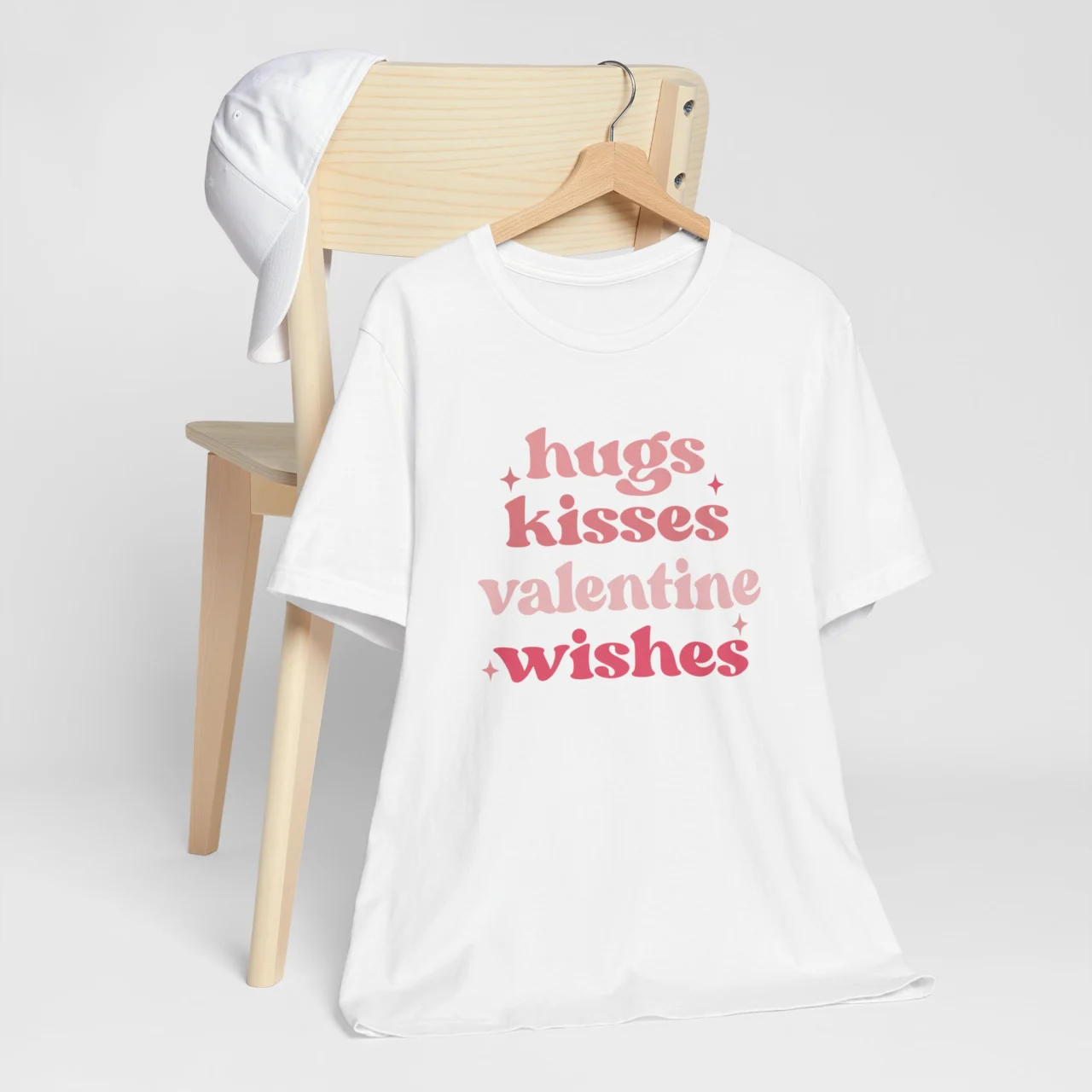 Hugs Kisses Valentine Wishes T-Shirt - Cute Valentines Day Shirt - Romantic Unisex Tee - Valentines Gift for Her - Image 2