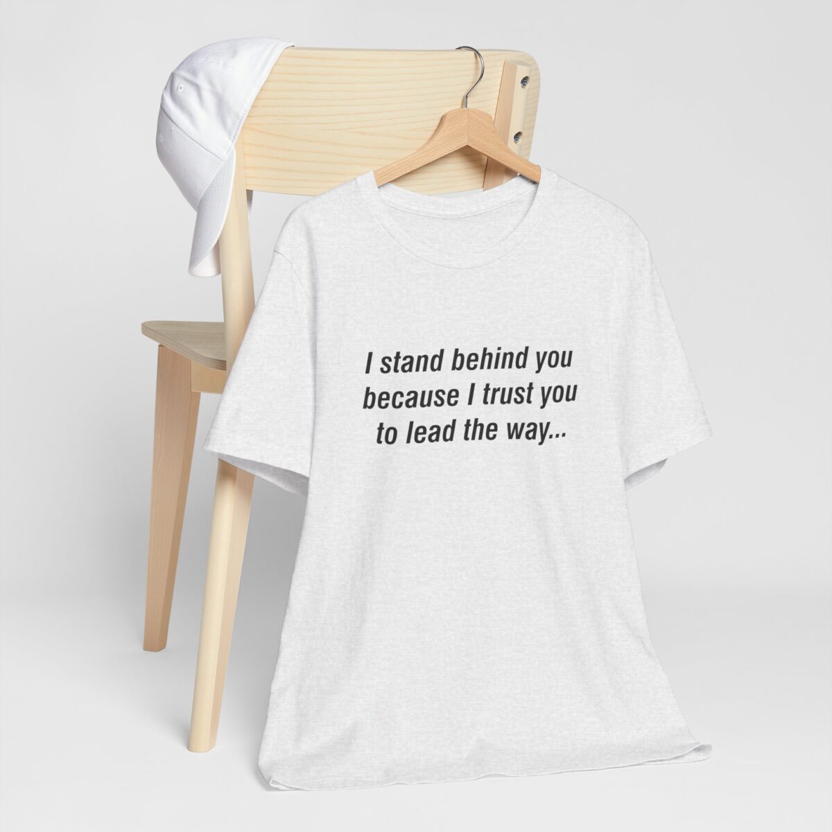 Married Couples Matching T-Shirt for Women - I Stand Behind You Because I Trust You to Lead the Way - Romantic Unisex Valentines Tee - Perfect Gift for Her - Image 3