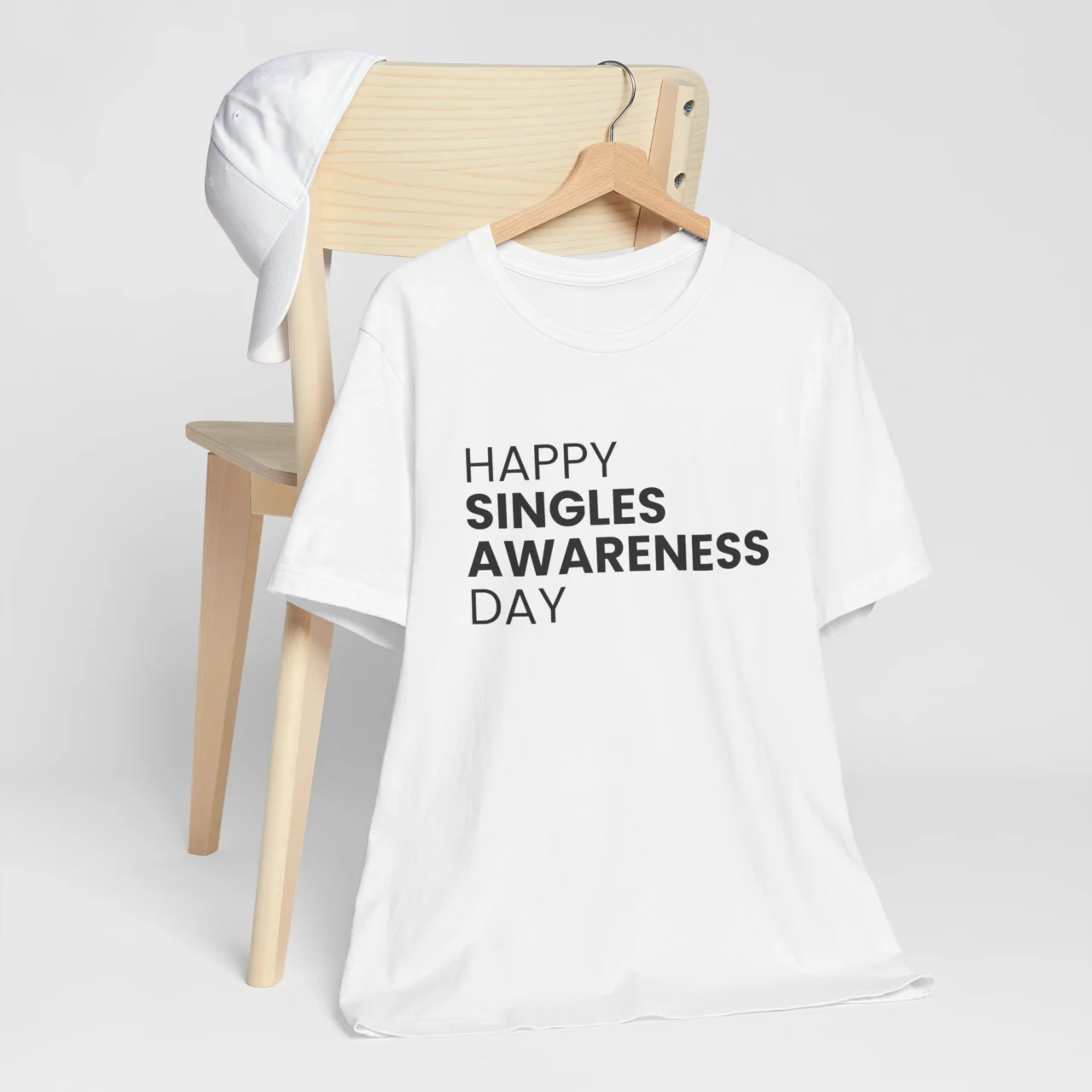 Happy Singles Awareness Day Unisex Tee - Funny Valentine’s Day Shirt for Singles - Anti-Valentine’s T-Shirt - Sarcastic Single Life Shirt - Gag Gift for Singles - Image 2