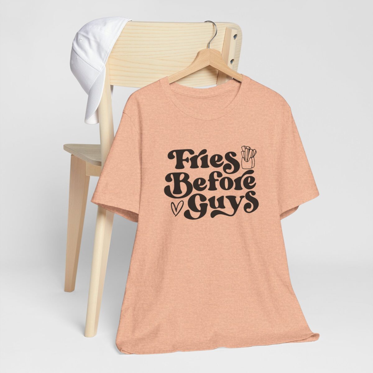 Fries Before Guys T-Shirt - Funny Foodie Tee - Trendy Unisex Valentine’s Day Shirt - Perfect Gift for Food Lovers - Cute Anti-Valentine’s Shirt - Image 5
