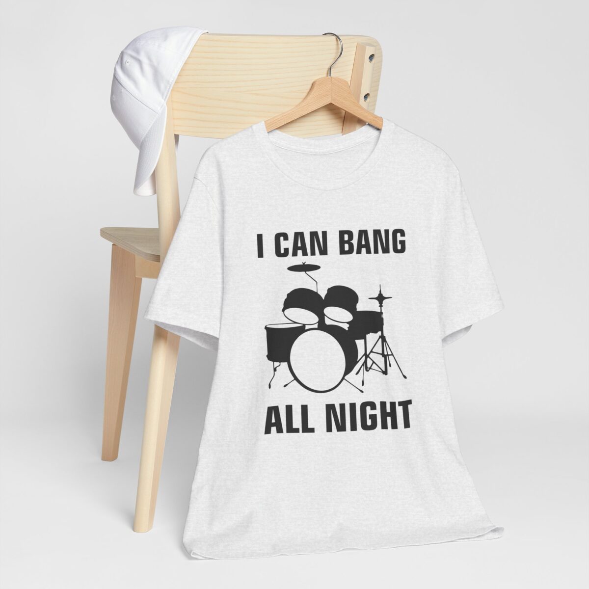 I Can Bang All Night T-Shirt - Funny Drummer Tee - Music Lover Percussion Shirt - Drum Set Band Tee - Image 3