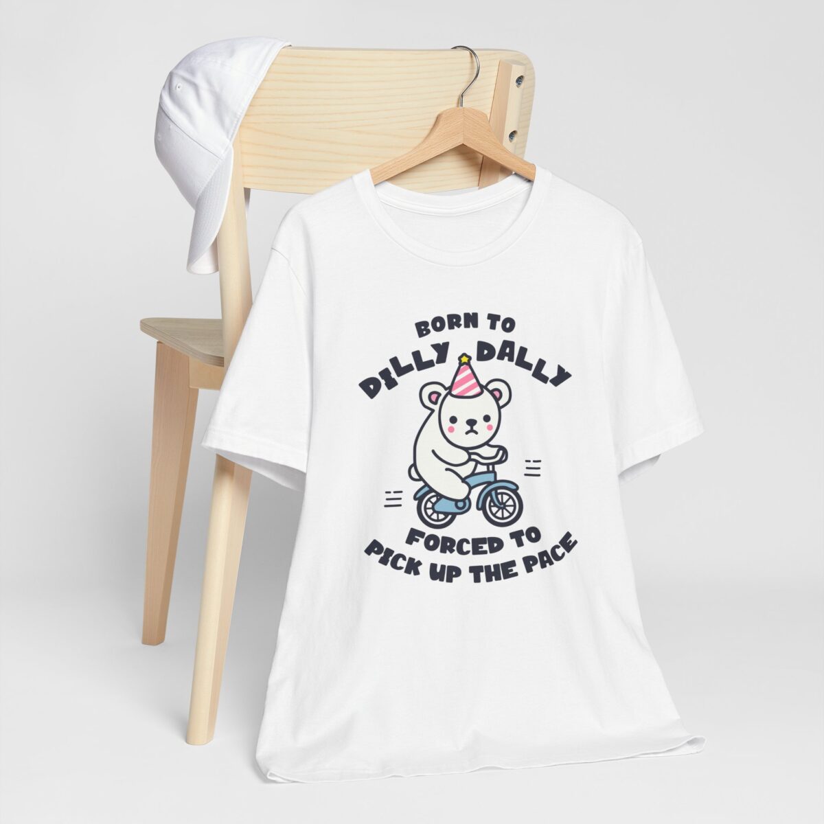 Born to Dilly Dally Forced to Pick Up the Pace T-Shirt - Funny Cycling Bear Graphic Tee - Lazy Chill Vibes Shirt - Quirky Animal Lover Tee - Image 2