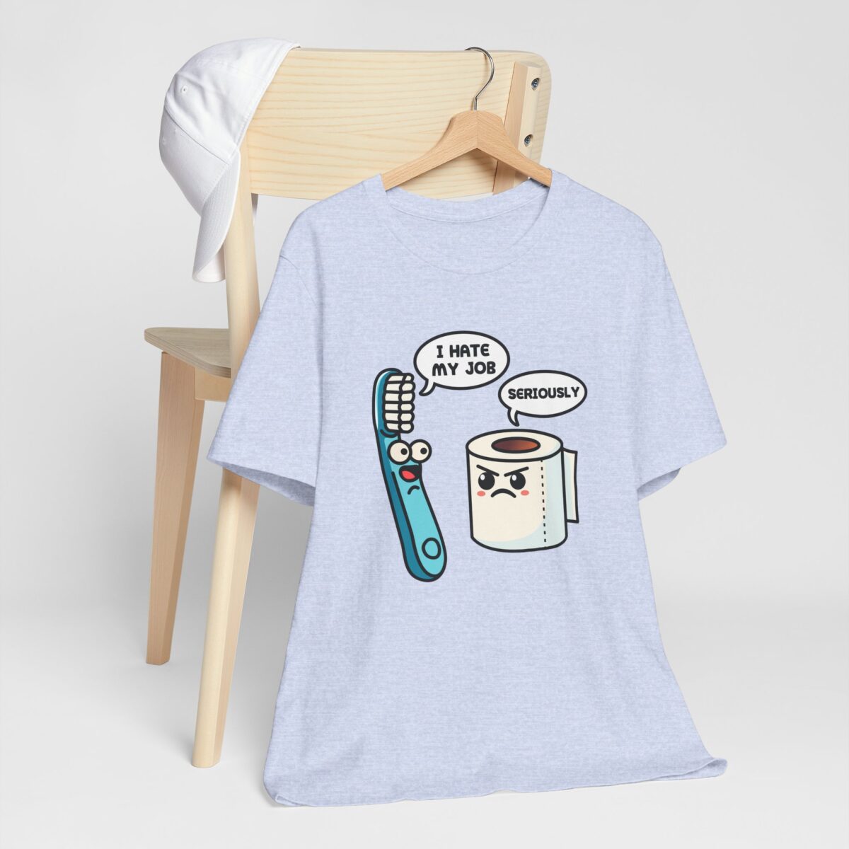 I Hate My Job T-Shirt - Funny Toothbrush and Toilet Paper Shirt - Work Office Humor Tee - Ideal Gift for Coworkers and Graduates