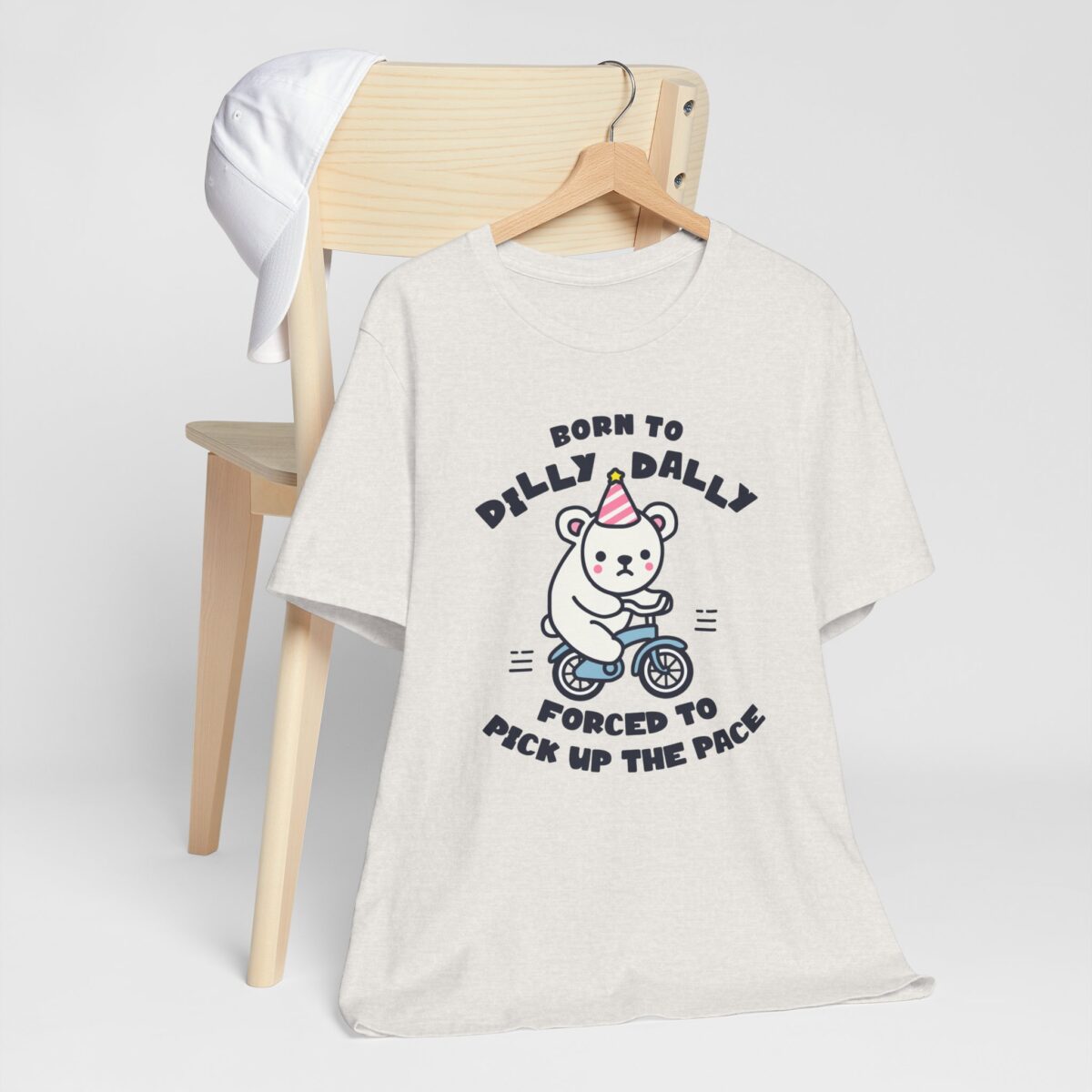 Born to Dilly Dally Forced to Pick Up the Pace T-Shirt - Funny Cycling Bear Graphic Tee - Lazy Chill Vibes Shirt - Quirky Animal Lover Tee - Image 6