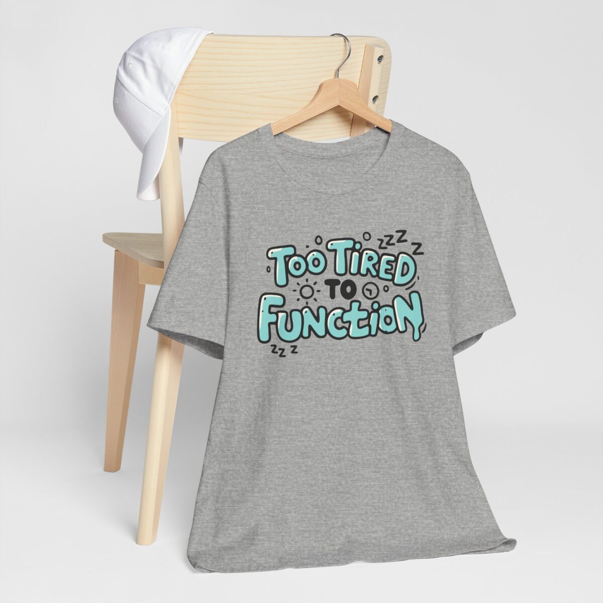 Too Tired to Function T-Shirt - Funny Lazy Mood Tee - Relaxed Cotton Lounge Shirt - Sleepy Humor Graphic Tee - Image 6
