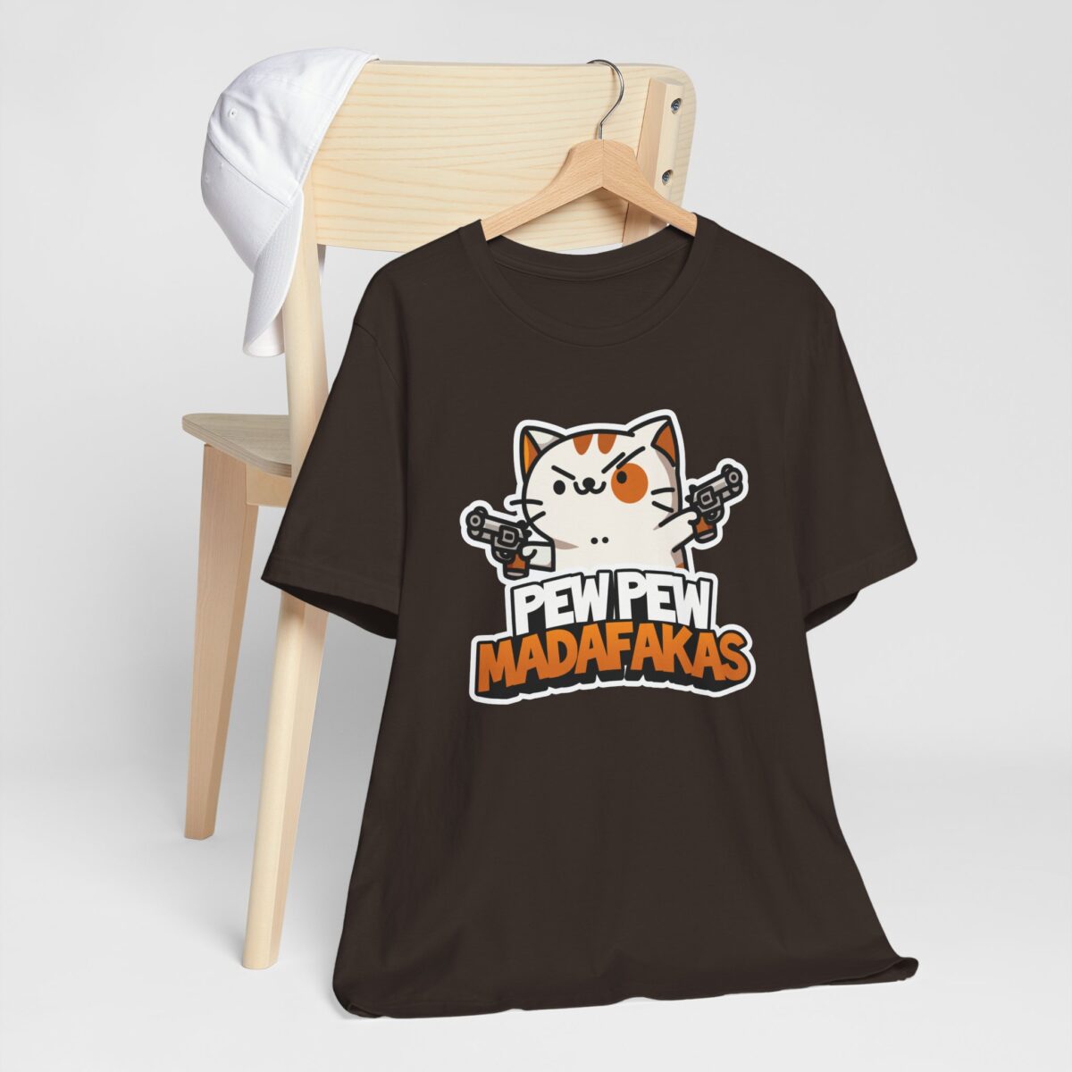 Pew Pew Madafakas T-Shirt - Funny Cat with Guns Meme Tee - Sarcastic Humor Graphic Shirt - Quirky Cat Lover Gift Tee - Image 5