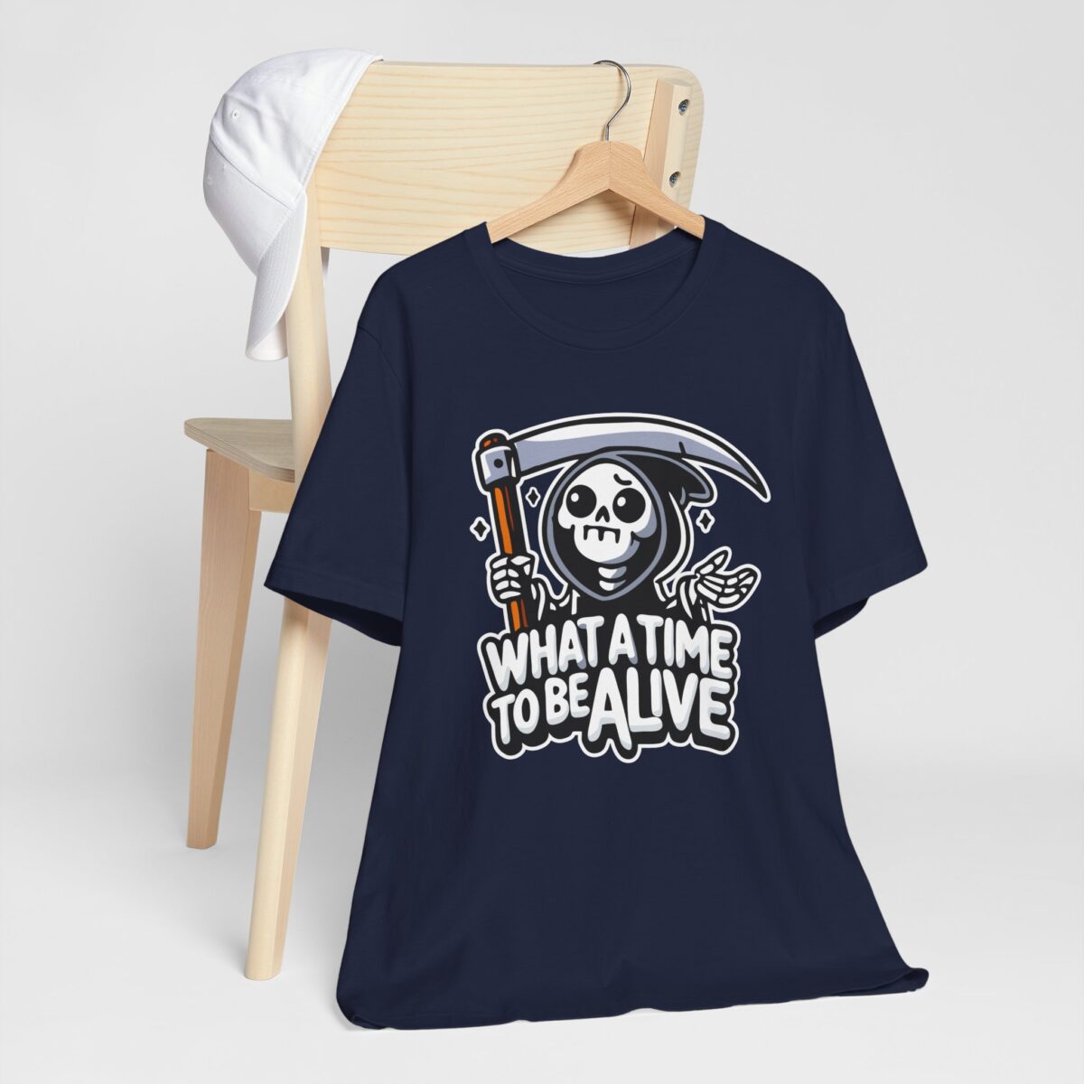 Funny Grim Reaper Tee - What a Time to Be Alive T-Shirt - Dark Humor Sarcastic Shirt - Skeleton Aesthetic Gothic Tee - Image 7
