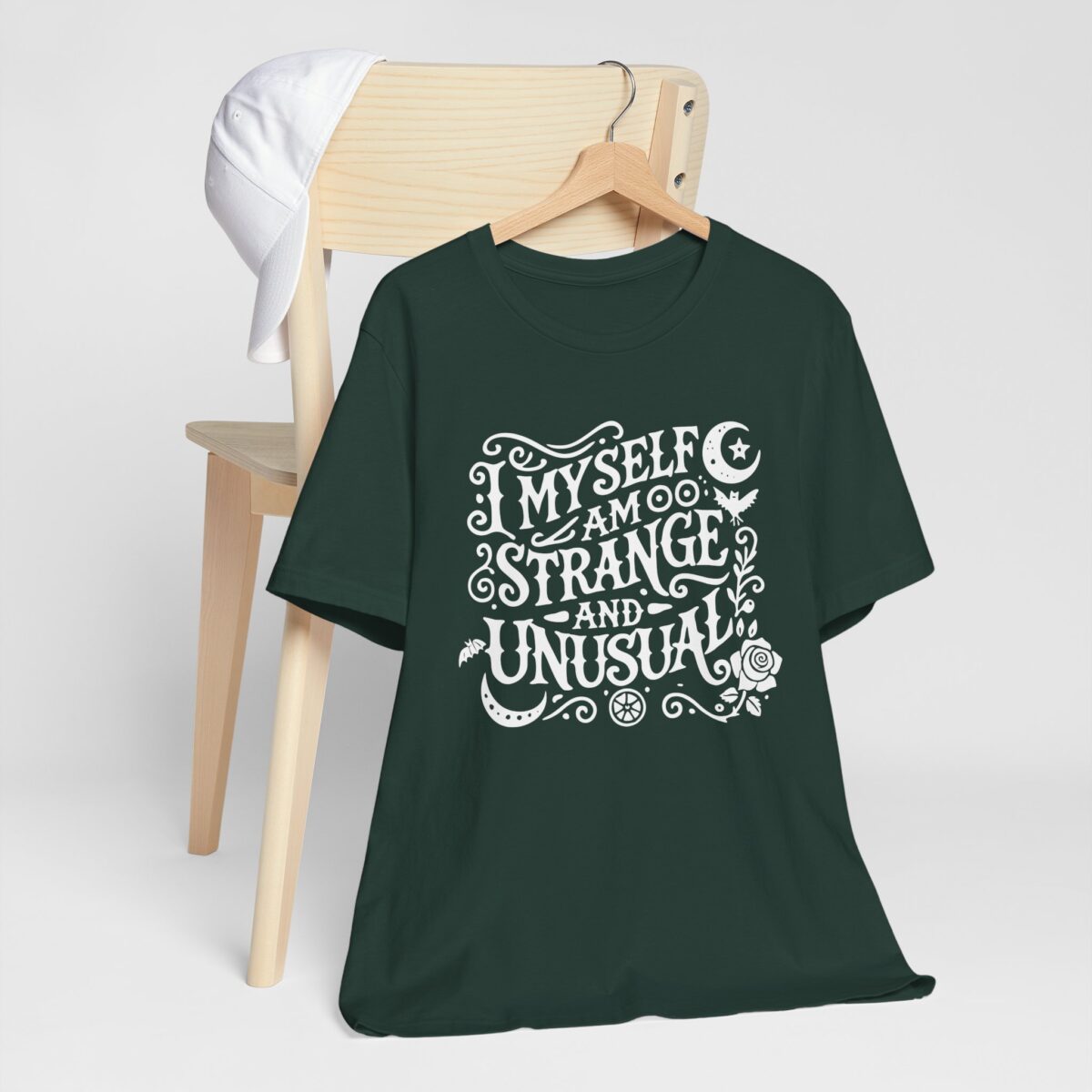 I Myself Am Strange and Unusual T-Shirt - Gothic Aesthetic Halloween Tee - Spooky Horror Lover Shirt - Image 3
