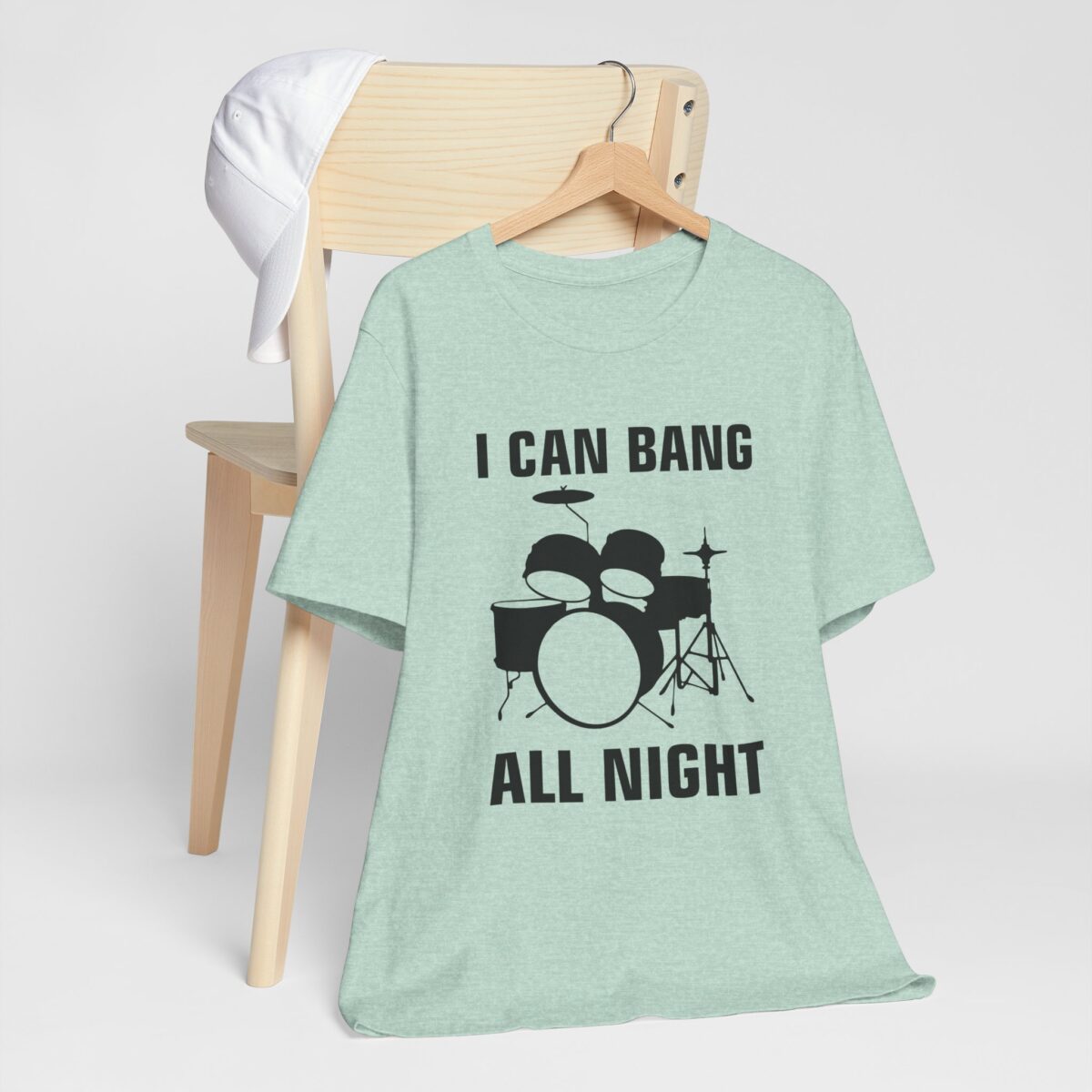 I Can Bang All Night T-Shirt - Funny Drummer Tee - Music Lover Percussion Shirt - Drum Set Band Tee - Image 4