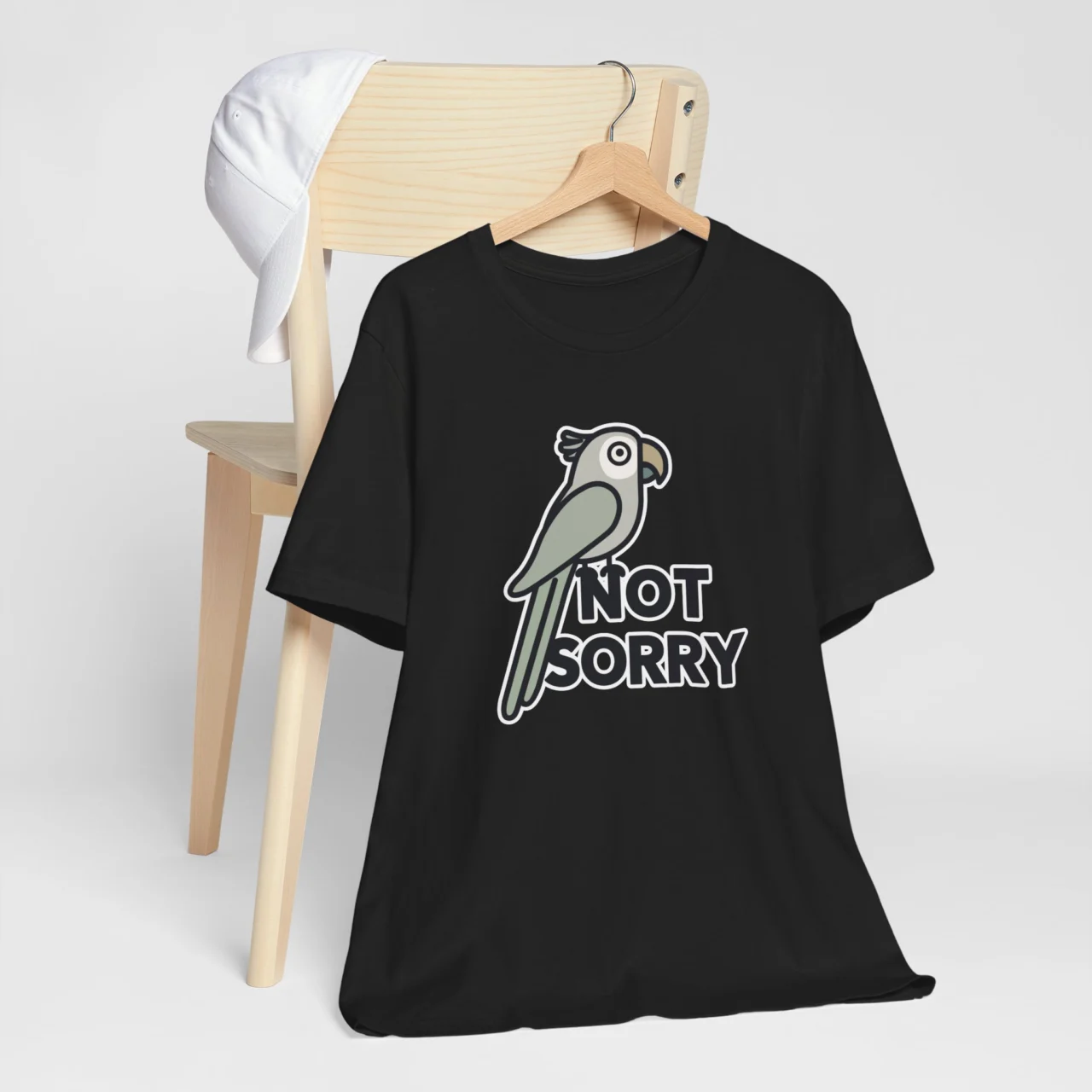 Not Sorry T-Shirt - Funny Parrot Graphic Tee - Sassy Bird Lover Shirt - Tropical Animal Lover Gift - Image 4
