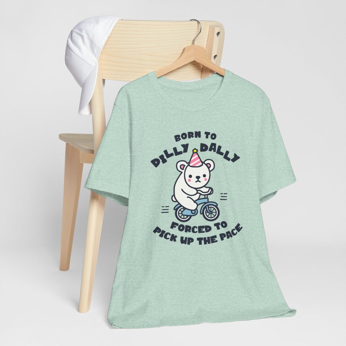 Born to Dilly Dally Forced to Pick Up the Pace T-Shirt - Funny Cycling Bear Graphic Tee - Lazy Chill Vibes Shirt - Quirky Animal Lover Tee - Image 7