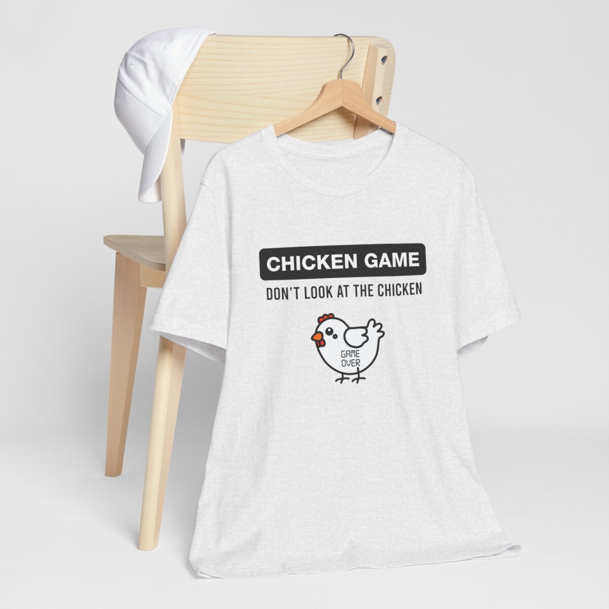 Funny Chicken Game T-Shirt - Don't Look at the Chicken Shirt - Humorous Farm Animal Tee - Funny Gamer Gift - Image 2