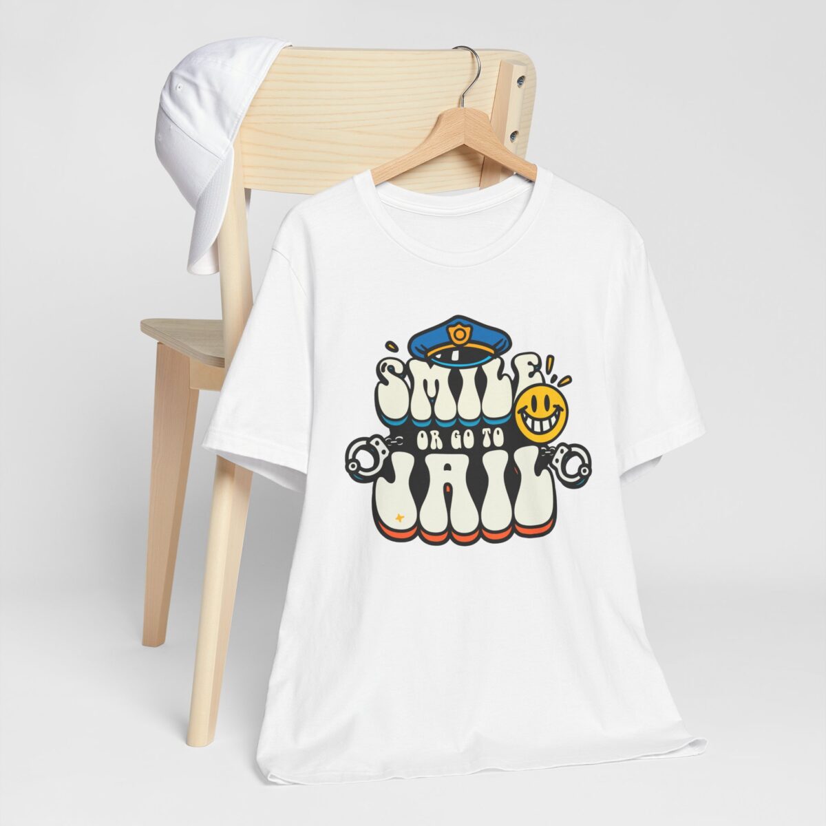 Smile or Go to Jail T-Shirt - Funny Law Enforcement Humor Tee - Quirky Sarcastic Graphic Shirt - Meme Style Trendy Tee - Image 2