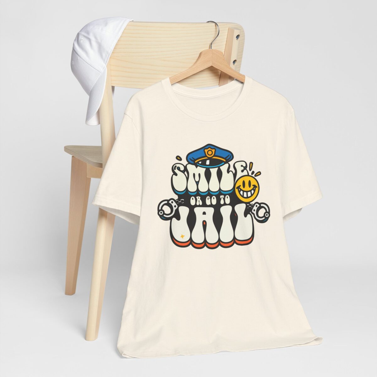 Smile or Go to Jail T-Shirt - Funny Law Enforcement Humor Tee - Quirky Sarcastic Graphic Shirt - Meme Style Trendy Tee - Image 4
