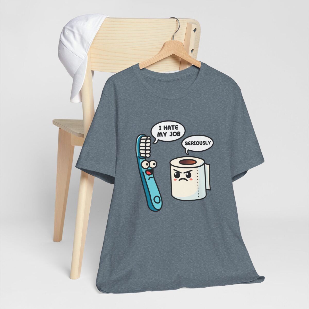 I Hate My Job T-Shirt - Funny Toothbrush and Toilet Paper Shirt - Work Office Humor Tee - Ideal Gift for Coworkers and Graduates - Image 7