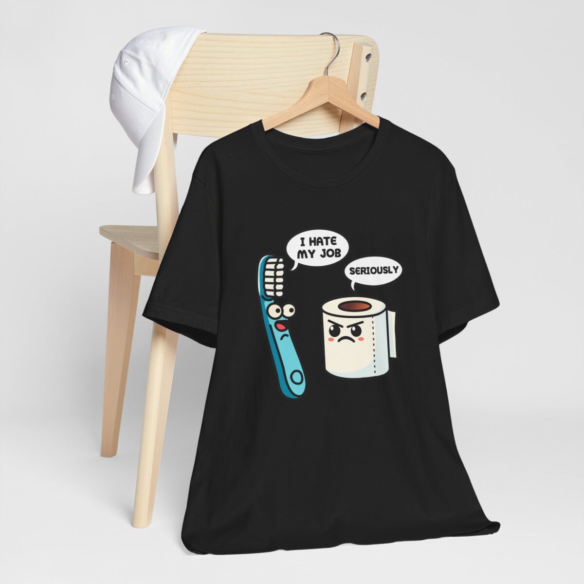 I Hate My Job T-Shirt - Funny Toothbrush and Toilet Paper Shirt - Work Office Humor Tee - Ideal Gift for Coworkers and Graduates - Image 4