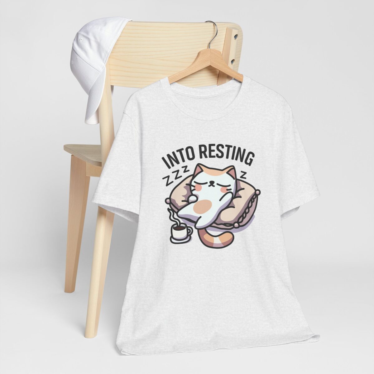 Into Resting T-Shirt - Cute Sleeping Cat Tee - Cozy Sleep Lover Graphic Shirt - Funny Nap Time Humor Tee
