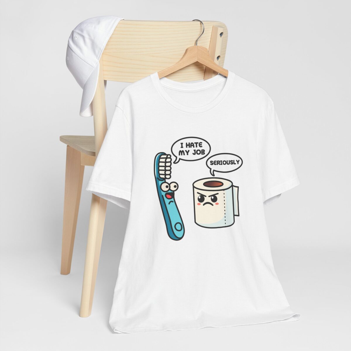 I Hate My Job T-Shirt - Funny Toothbrush and Toilet Paper Shirt - Work Office Humor Tee - Ideal Gift for Coworkers and Graduates - Image 2