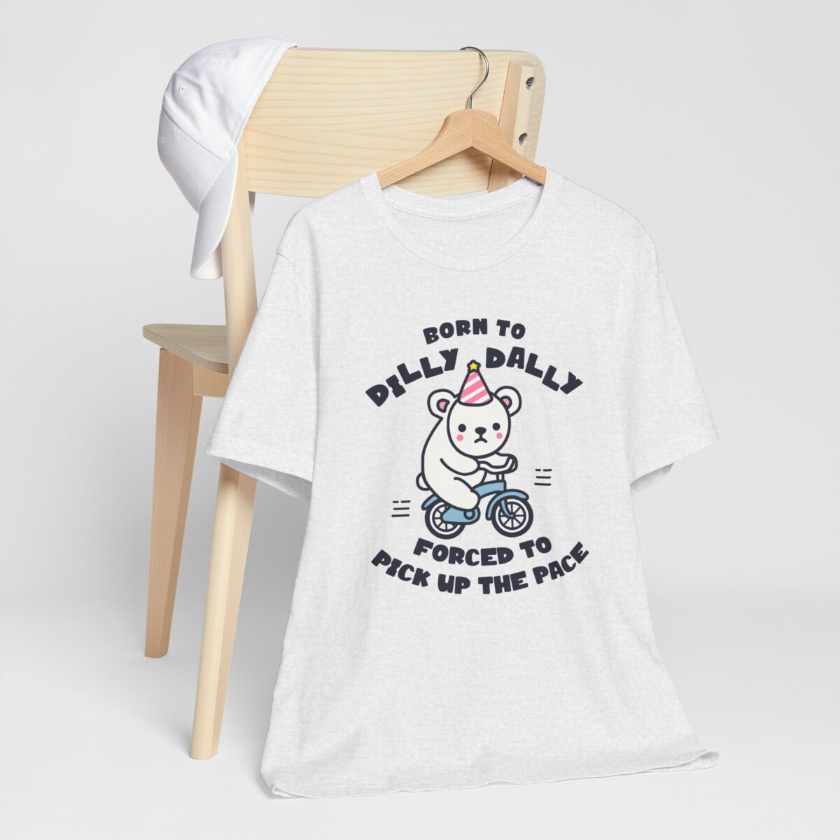 Born to Dilly Dally Forced to Pick Up the Pace T-Shirt - Funny Cycling Bear Graphic Tee - Lazy Chill Vibes Shirt - Quirky Animal Lover Tee - Image 4