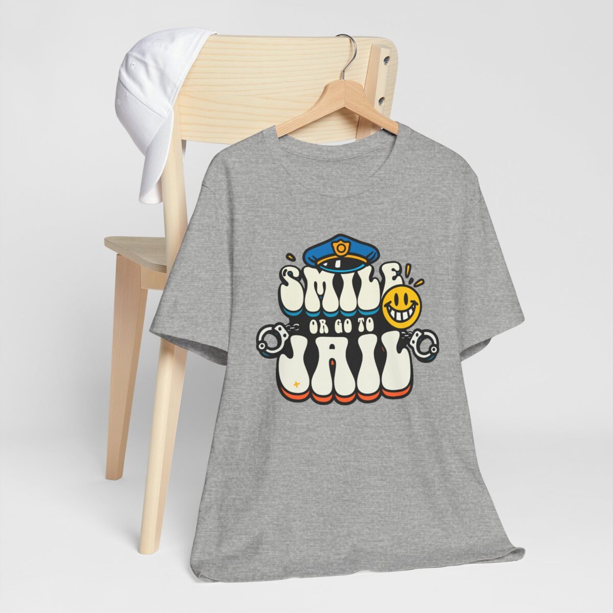 Smile or Go to Jail T-Shirt - Funny Law Enforcement Humor Tee - Quirky Sarcastic Graphic Shirt - Meme Style Trendy Tee - Image 7