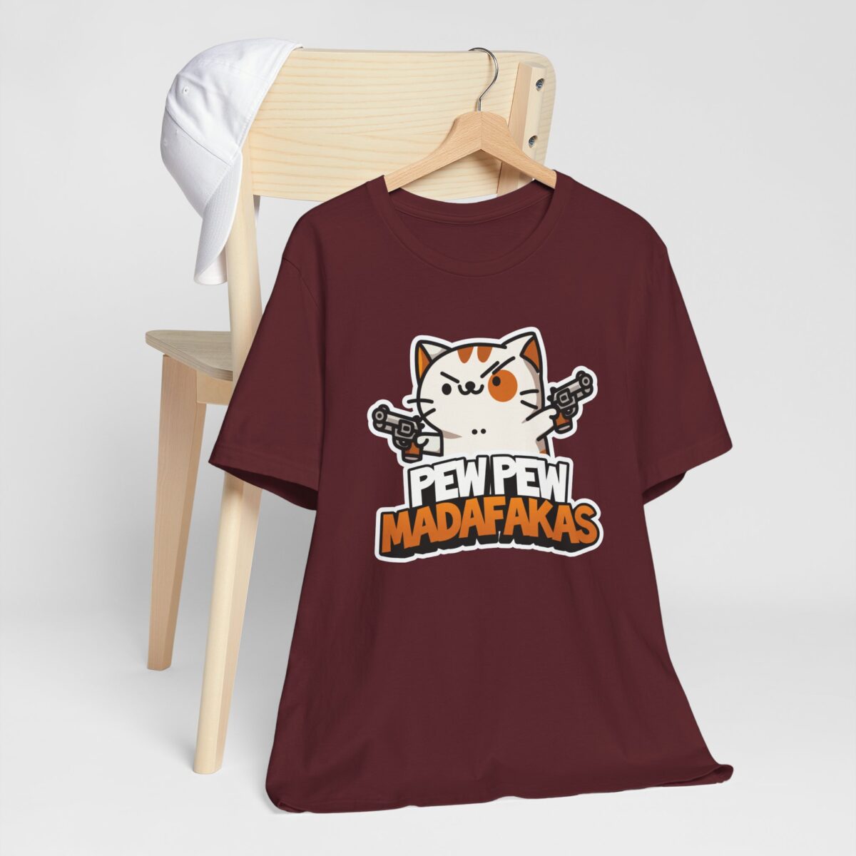 Pew Pew Madafakas T-Shirt - Funny Cat with Guns Meme Tee - Sarcastic Humor Graphic Shirt - Quirky Cat Lover Gift Tee - Image 9