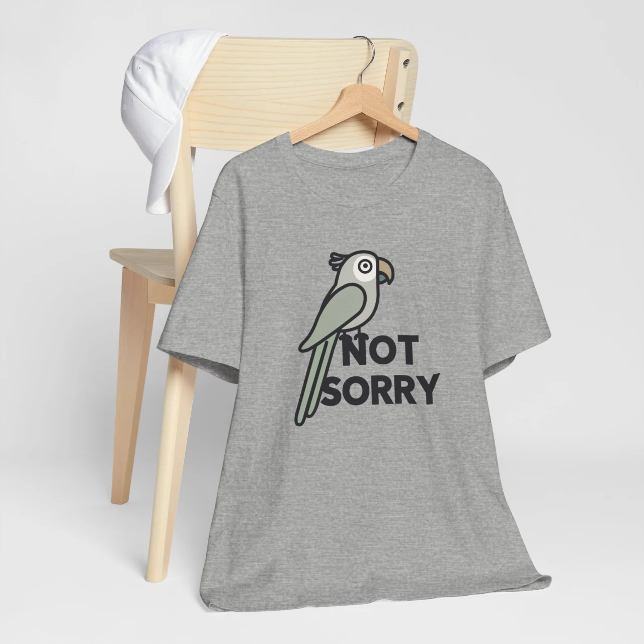 Not Sorry T-Shirt - Funny Parrot Graphic Tee - Sassy Bird Lover Shirt - Tropical Animal Lover Gift - Image 7