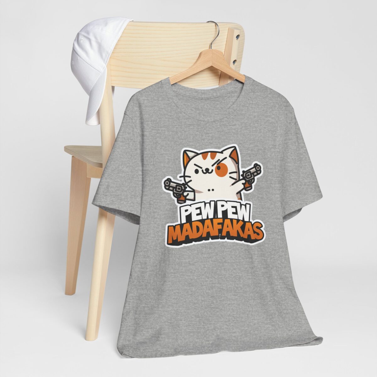 Pew Pew Madafakas T-Shirt - Funny Cat with Guns Meme Tee - Sarcastic Humor Graphic Shirt - Quirky Cat Lover Gift Tee - Image 7