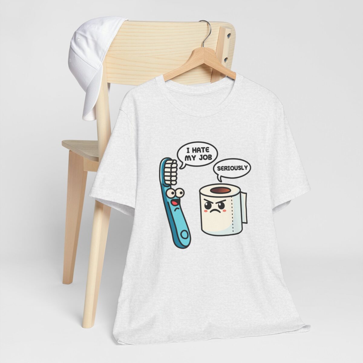 I Hate My Job T-Shirt - Funny Toothbrush and Toilet Paper Shirt - Work Office Humor Tee - Ideal Gift for Coworkers and Graduates - Image 3
