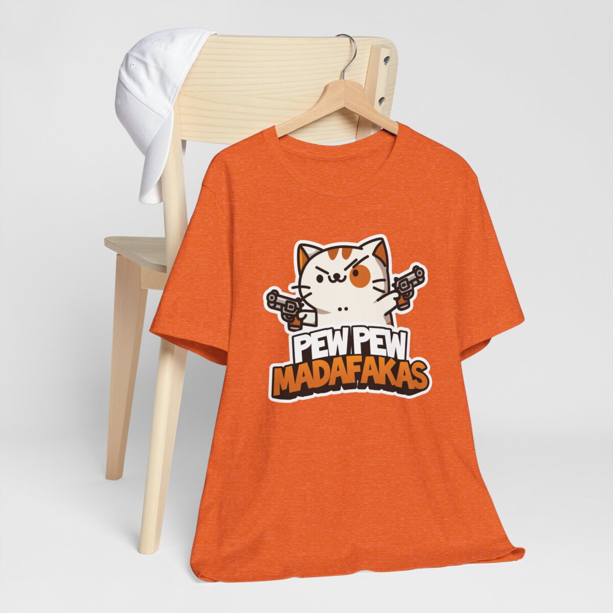 Pew Pew Madafakas T-Shirt - Funny Cat with Guns Meme Tee - Sarcastic Humor Graphic Shirt - Quirky Cat Lover Gift Tee - Image 4