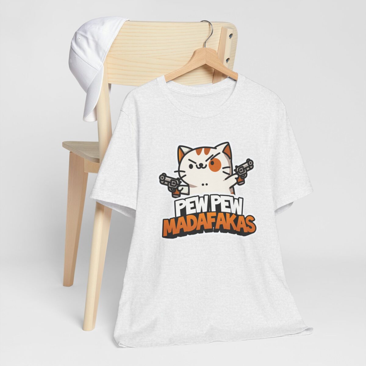 Pew Pew Madafakas T-Shirt - Funny Cat with Guns Meme Tee - Sarcastic Humor Graphic Shirt - Quirky Cat Lover Gift Tee - Image 3
