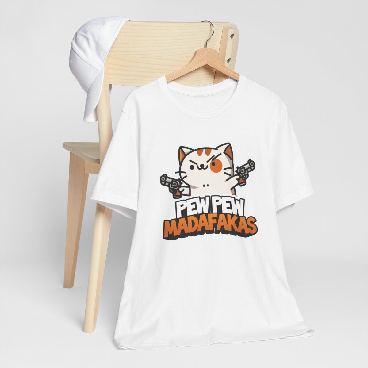 Pew Pew Madafakas T-Shirt - Funny Cat with Guns Meme Tee - Sarcastic Humor Graphic Shirt - Quirky Cat Lover Gift Tee - Image 2