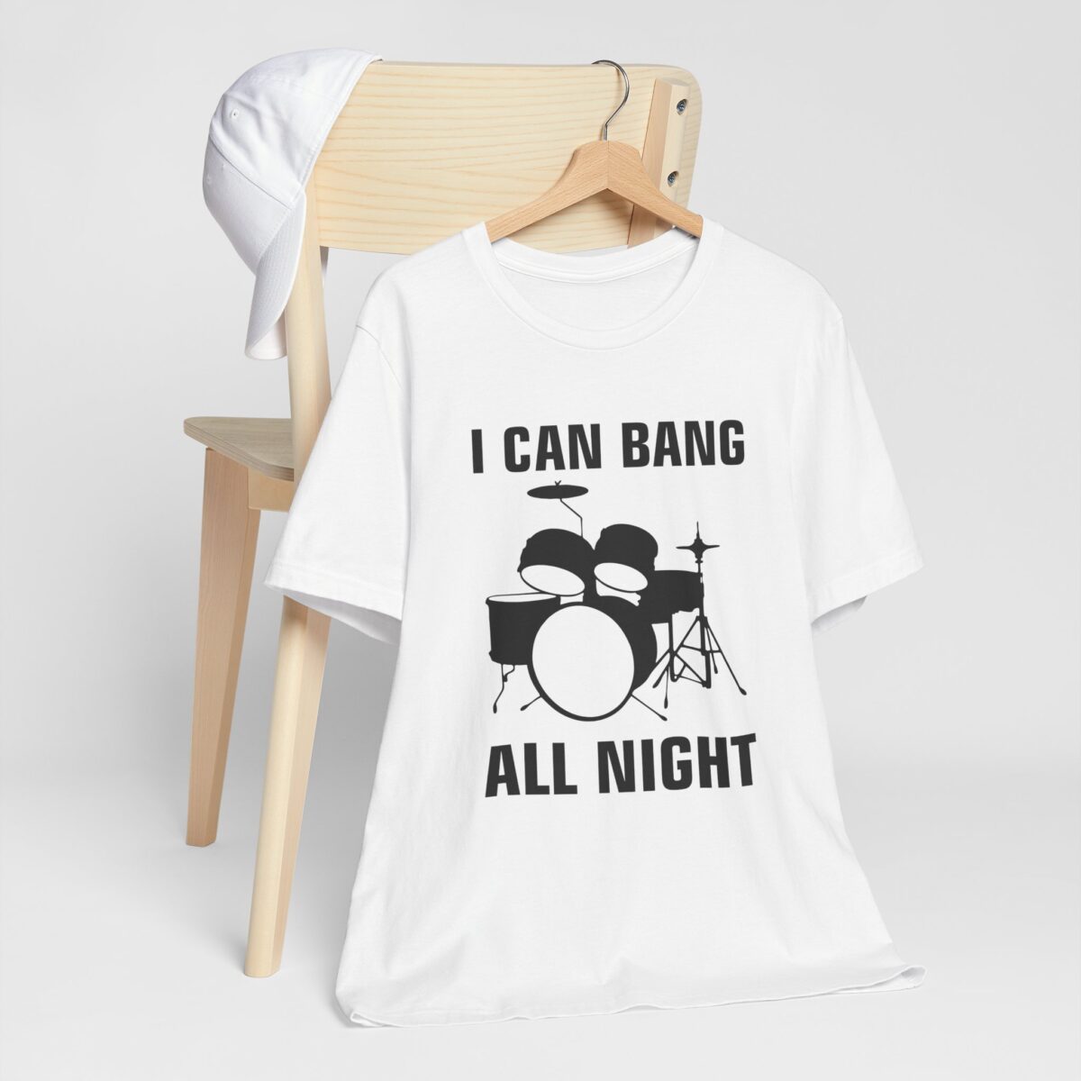 I Can Bang All Night T-Shirt - Funny Drummer Tee - Music Lover Percussion Shirt - Drum Set Band Tee - Image 2
