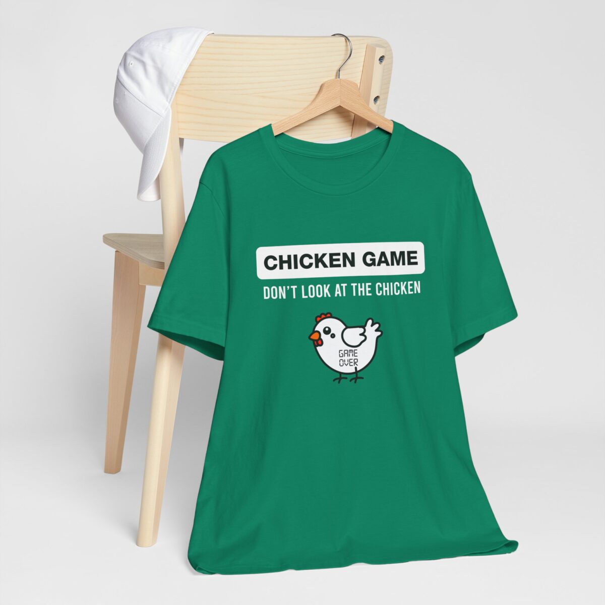 Funny Chicken Game T-Shirt - Don't Look at the Chicken Shirt - Humorous Farm Animal Tee - Funny Gamer Gift - Image 5