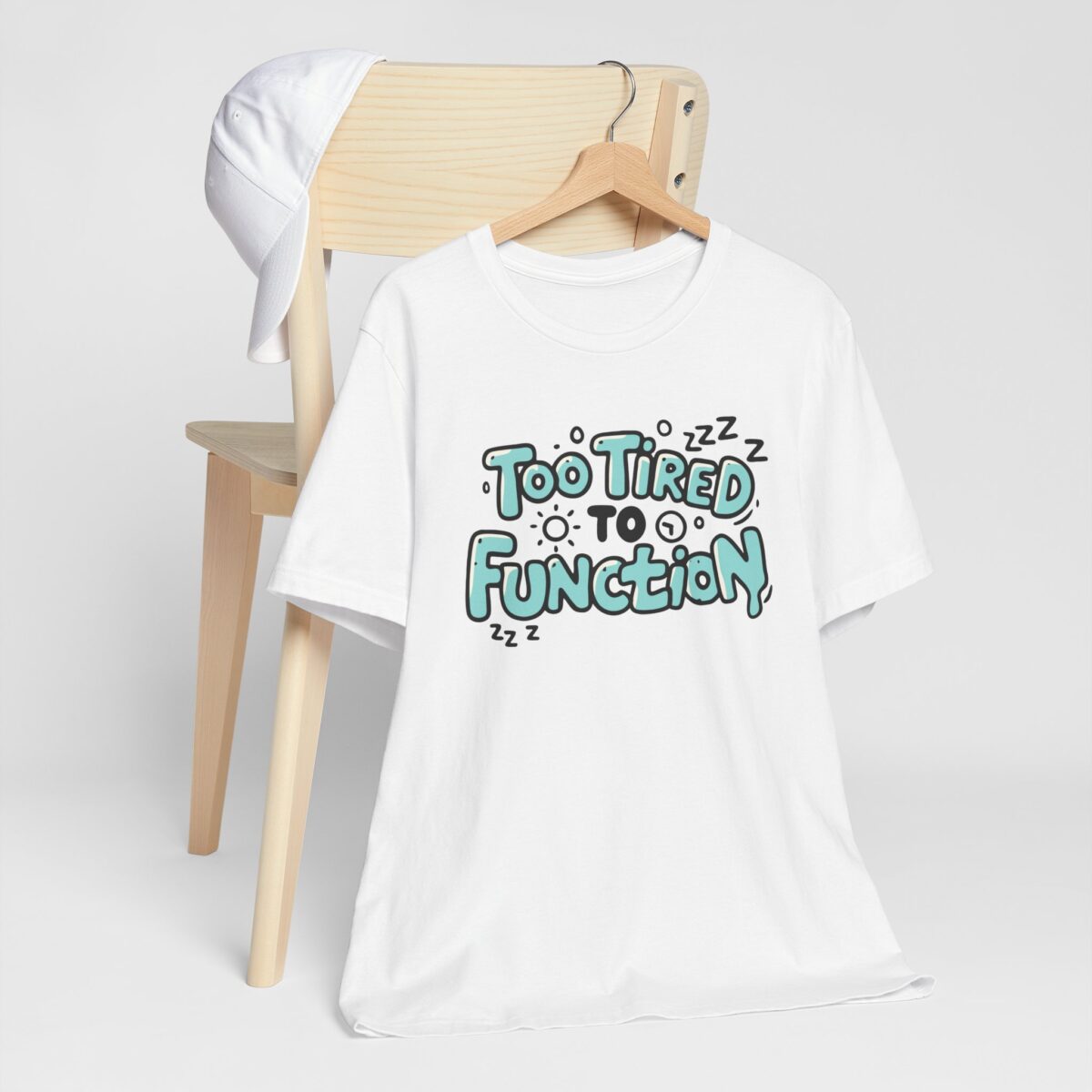 Too Tired to Function T-Shirt - Funny Lazy Mood Tee - Relaxed Cotton Lounge Shirt - Sleepy Humor Graphic Tee - Image 2