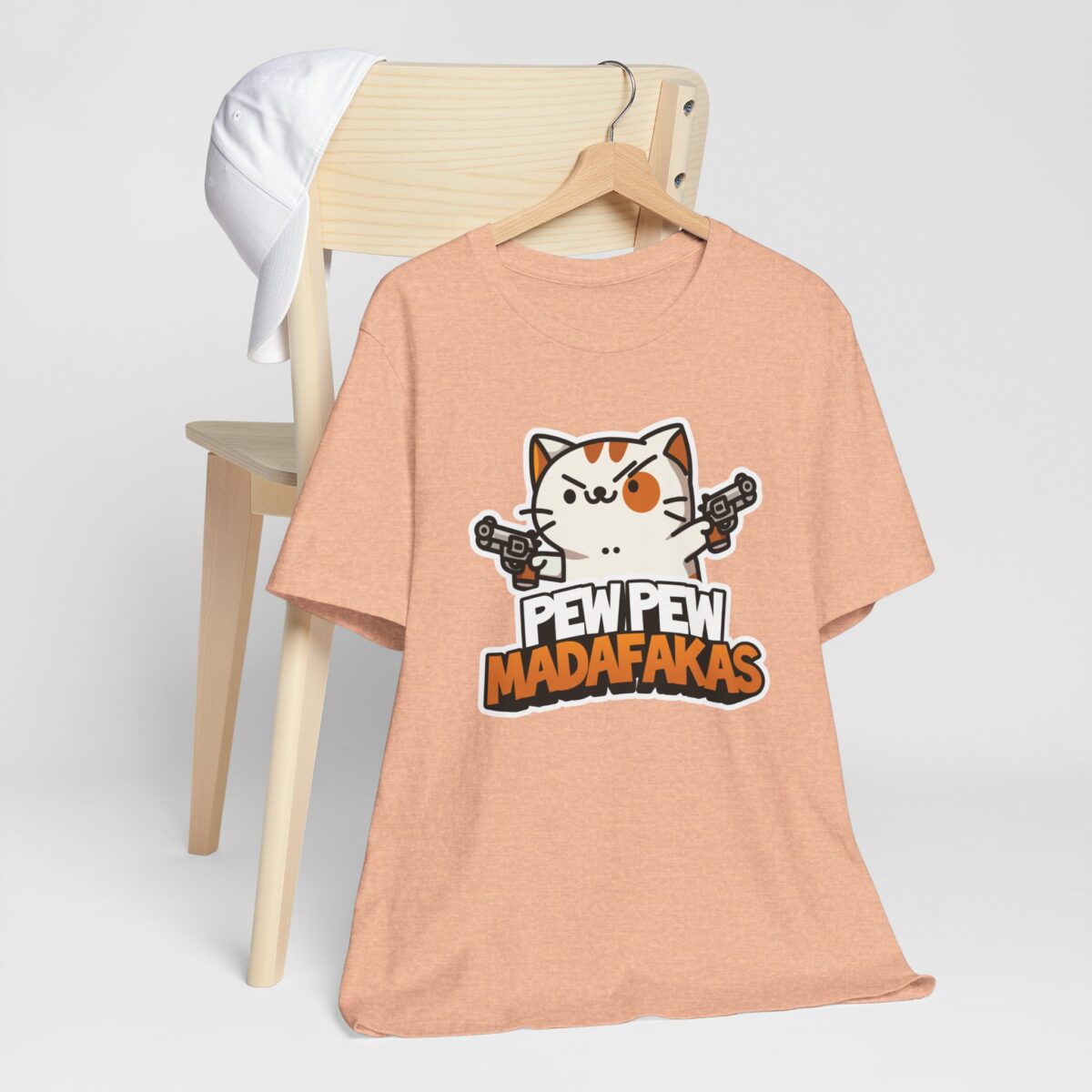 Pew Pew Madafakas T-Shirt - Funny Cat with Guns Meme Tee - Sarcastic Humor Graphic Shirt - Quirky Cat Lover Gift Tee - Image 6