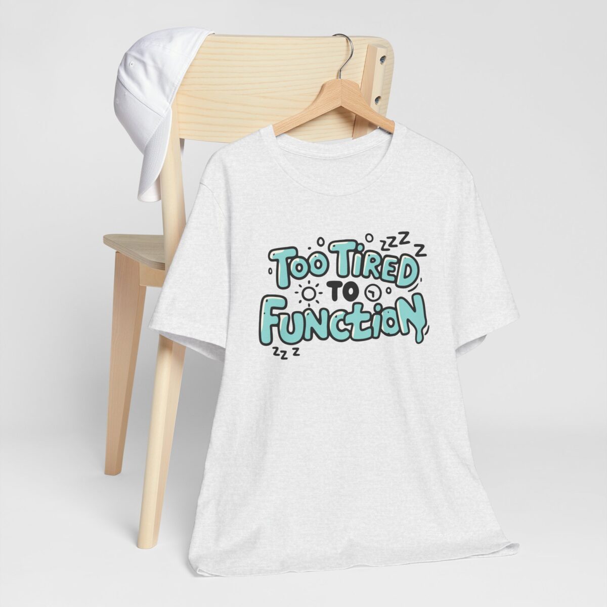 Too Tired to Function T-Shirt - Funny Lazy Mood Tee - Relaxed Cotton Lounge Shirt - Sleepy Humor Graphic Tee - Image 3