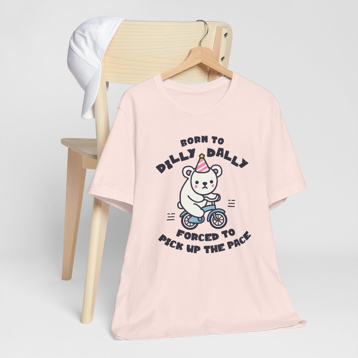 Born to Dilly Dally Forced to Pick Up the Pace T-Shirt - Funny Cycling Bear Graphic Tee - Lazy Chill Vibes Shirt - Quirky Animal Lover Tee - Image 3