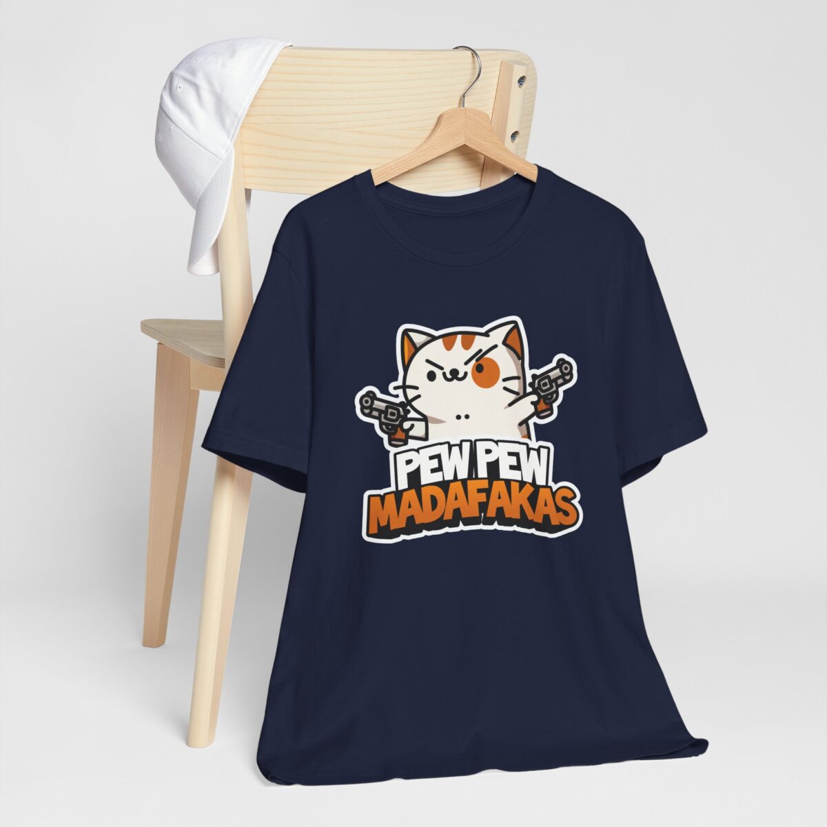 Pew Pew Madafakas T-Shirt - Funny Cat with Guns Meme Tee - Sarcastic Humor Graphic Shirt - Quirky Cat Lover Gift Tee - Image 8
