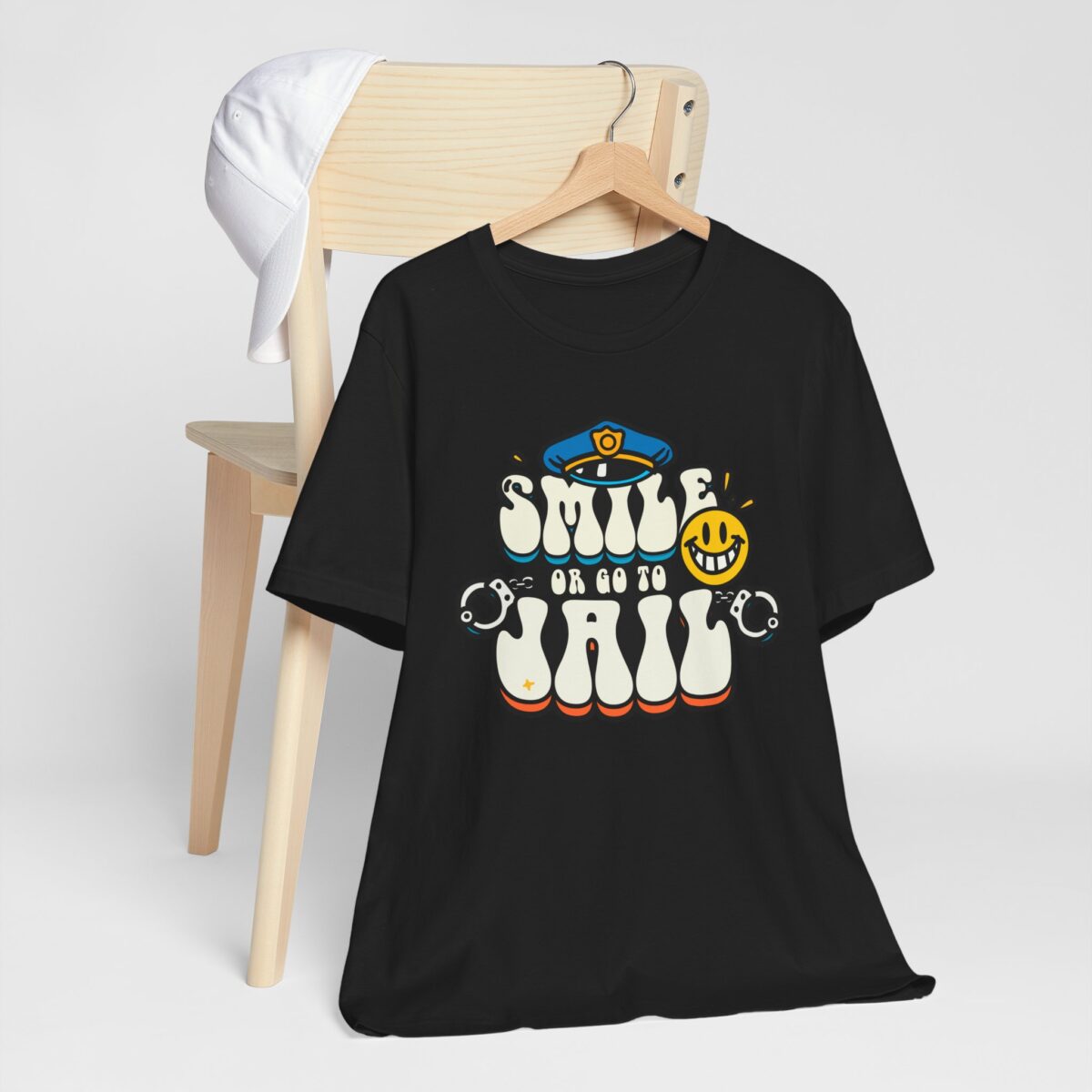 Smile or Go to Jail T-Shirt - Funny Law Enforcement Humor Tee - Quirky Sarcastic Graphic Shirt - Meme Style Trendy Tee - Image 3