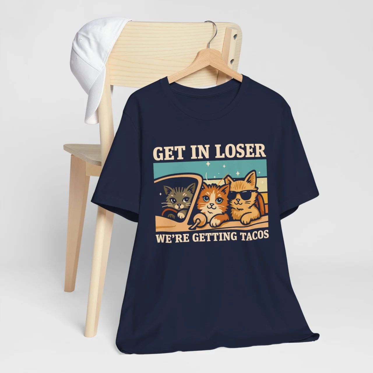 Get In Loser Were Getting Tacos Cat T-Shirt - Taco Lover Tee - Image 8