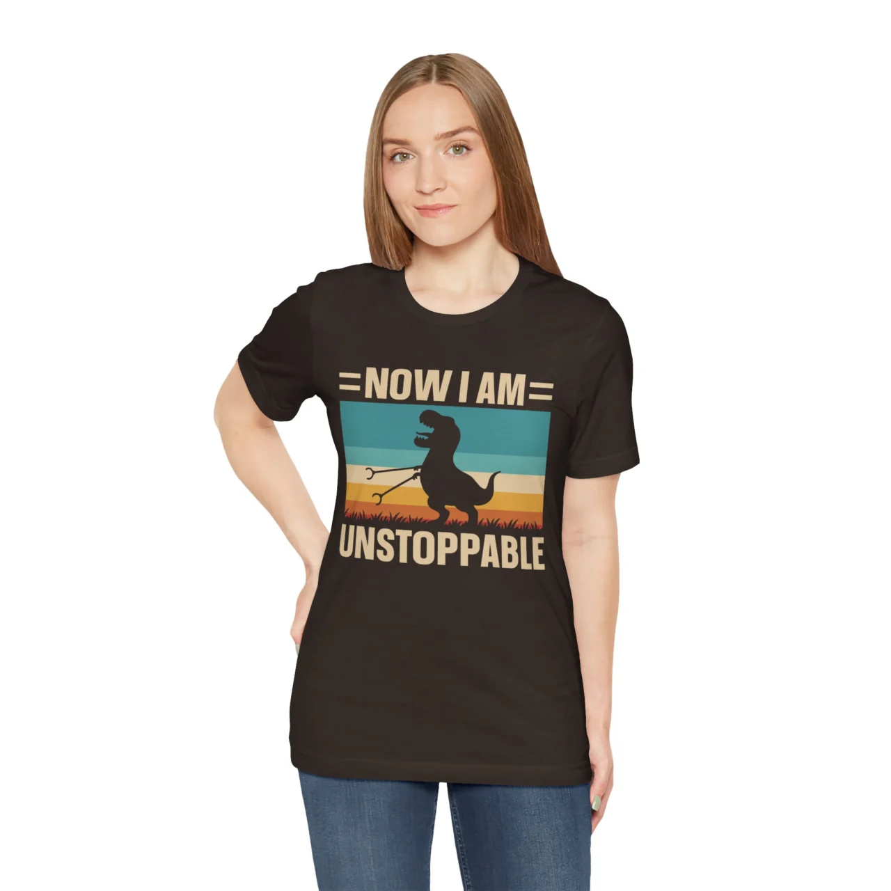 Now Im Unstoppable Dinosaur T-Shirt Funny T-Rex Graphic Tee - Image 2