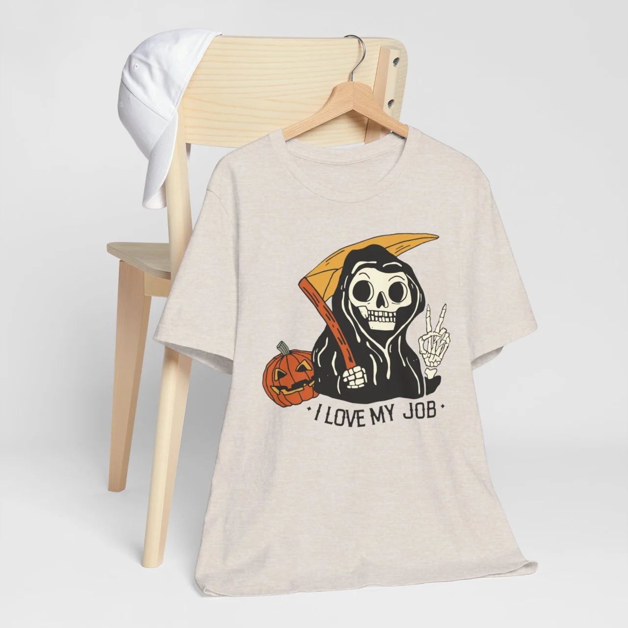 I Love My Job Grim Reaper T-Shirt - Funny Skeleton Halloween Tee - Spooky Horror Lover Shirt