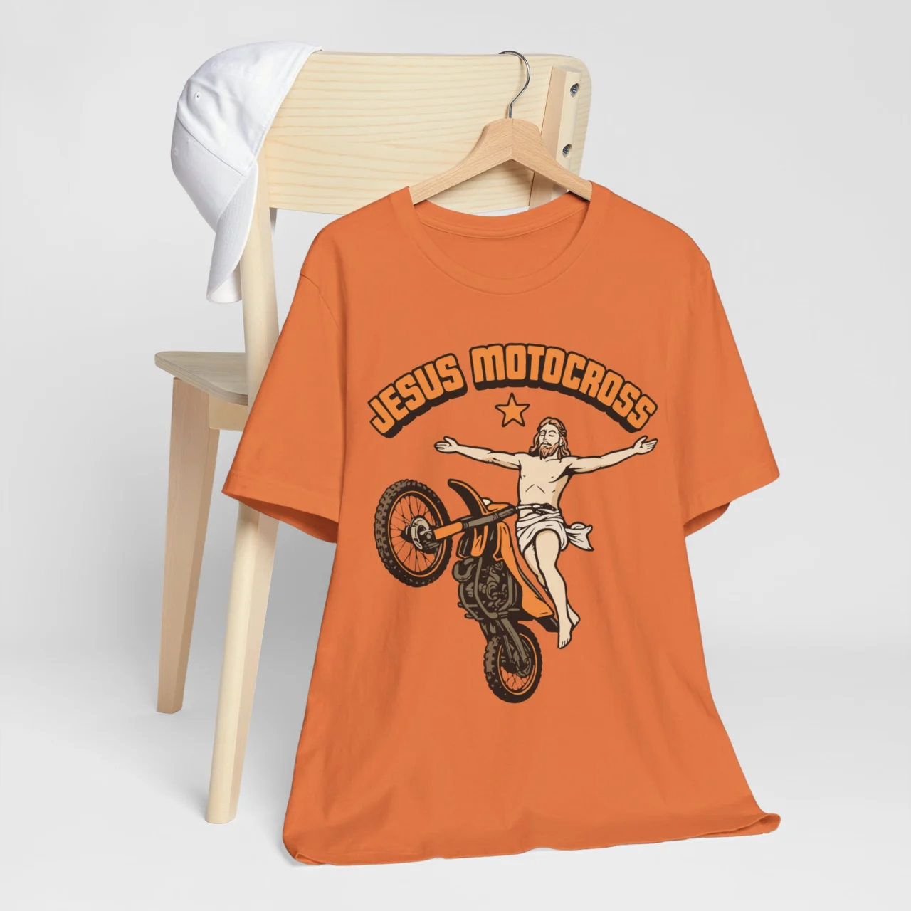 Jesus Motocross Funny Christian Dirt Bike Graphic Tee - Faith Rider Shirt - Image 6