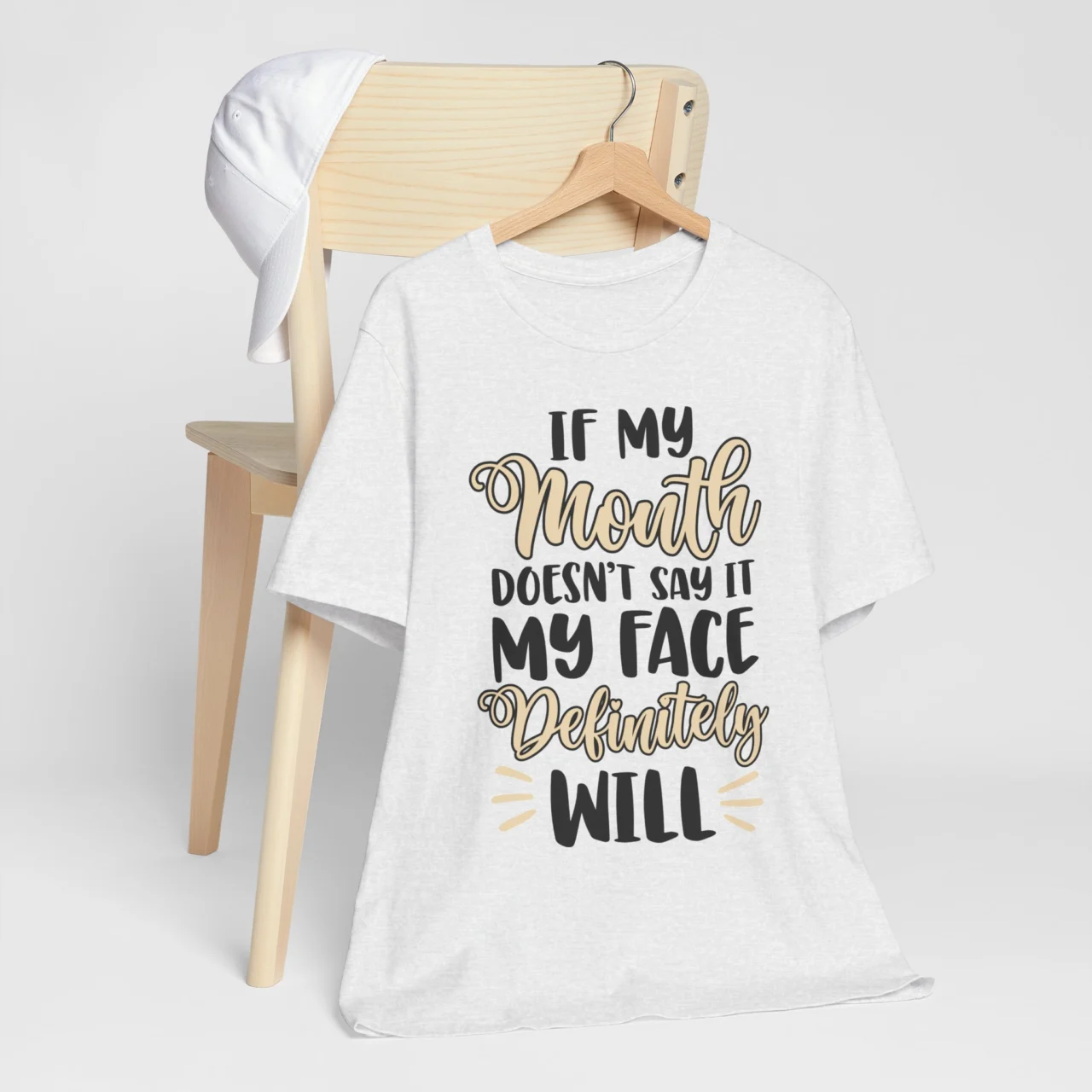 If My Mouth Doesn't Say It My Face Definitely Will Graphic Tee - Sarcastic Humor Shirt - Image 4