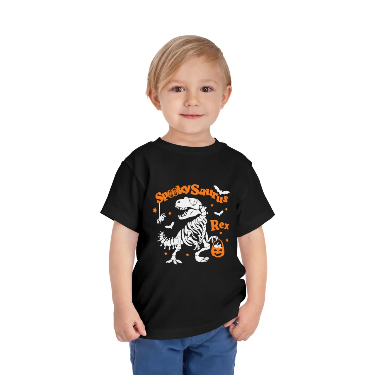 Spookysaurus Rex Kids Shirt – Halloween Toddler Dinosaur Tee, Funny T-Rex Skeleton Shirt, Spooky Dino Costume Top