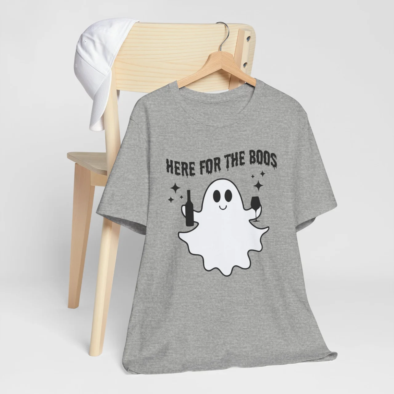 Here for the Boos Shirt – Funny Halloween Drinking Ghost Tee, Party Costume Top