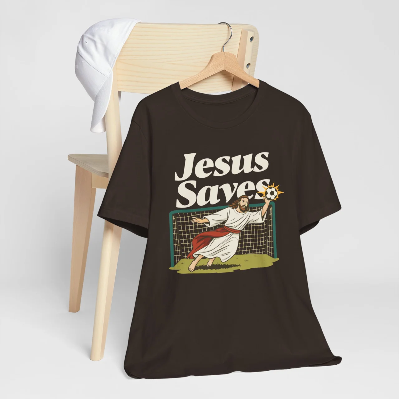 Jesus Saves Soccer Shirt - Funny Goalkeeper T-Shirt - Image 5